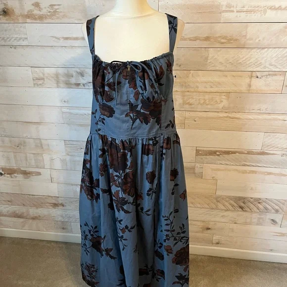 Free People Blue Floral Midi Dress - Picture 4 of 12